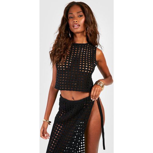 Crop Top En Crochet À Col Nageur - M - boohoo - Modalova