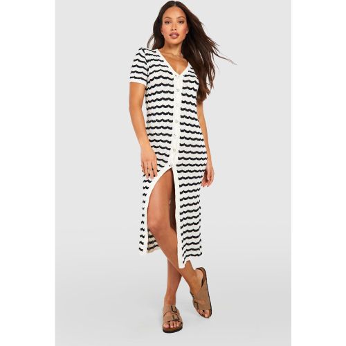 Tall" - Robe Mi-Longue Boutonnée En Crochet - 40 - boohoo - Modalova