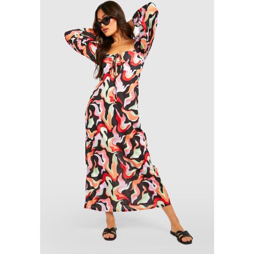 Robe Mi-Longue Plissée Imprimée - 36 - boohoo - Modalova