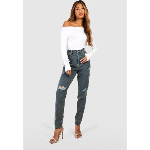 Jean Mom Basique Taille Haute Déchiré - 42 - boohoo - Modalova