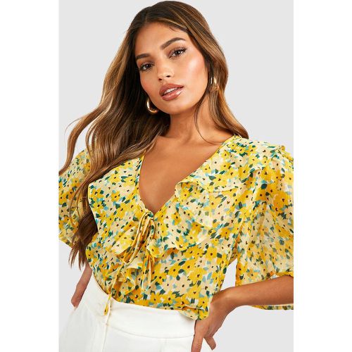 Blouse Fleurie À Volants - boohoo - Modalova