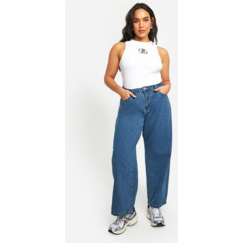 Grande Taille - Jean Boyfriend Basique Taille Haute - 50 - boohoo - Modalova