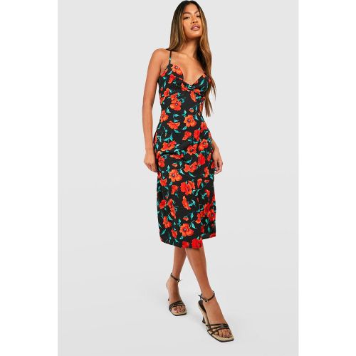 Robe Mi-Longue À Imprimé Roses - L - boohoo - Modalova