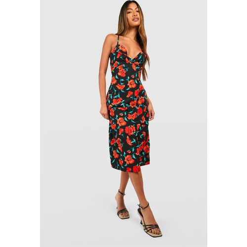 Robe Mi-Longue À Imprimé Roses - S - boohoo - Modalova