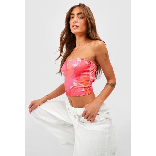 Top Bandeau Imprimé Abstrait - boohoo - Modalova