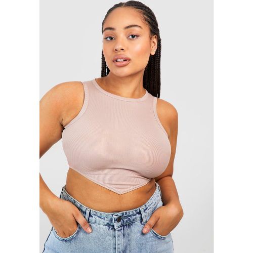 Crop Top Côtelé À Col V - 44 - boohoo - Modalova