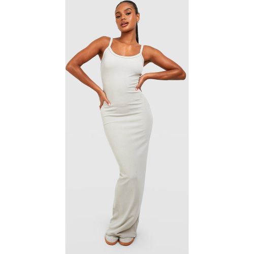 Robe Mi-Longue Côtelée À Bretelles - 44 - boohoo - Modalova