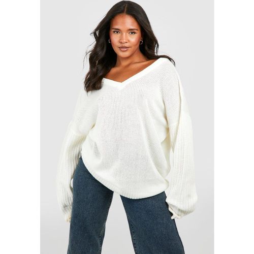 Grande Taille - Pull Oversize À Col Et Dos En V - 44 - boohoo - Modalova
