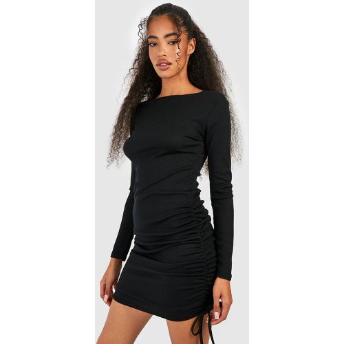 Robe Moulante Côtelée Froncée - 46 - boohoo - Modalova