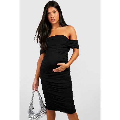 Maternité - Robe De Grossesse Mi-Longue Froncée En Mesh - 36 - boohoo - Modalova