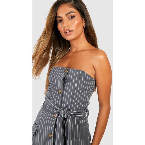 Haut Bandeau Long Noué Rayé - 40 - boohoo - Modalova