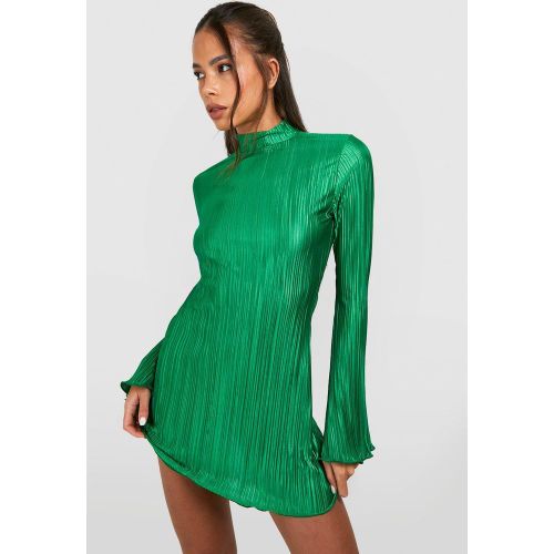 Robe Courte Plissée À Manches Évasées - / - 34, / - boohoo - Modalova