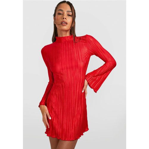 Robe Courte Plissée À Manches Évasées - 36 - boohoo - Modalova