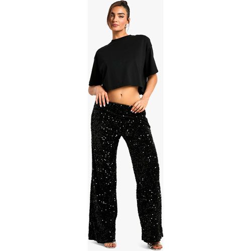 Pantalon Flare En Velours Et Sequins À Étoiles - 38 - boohoo - Modalova