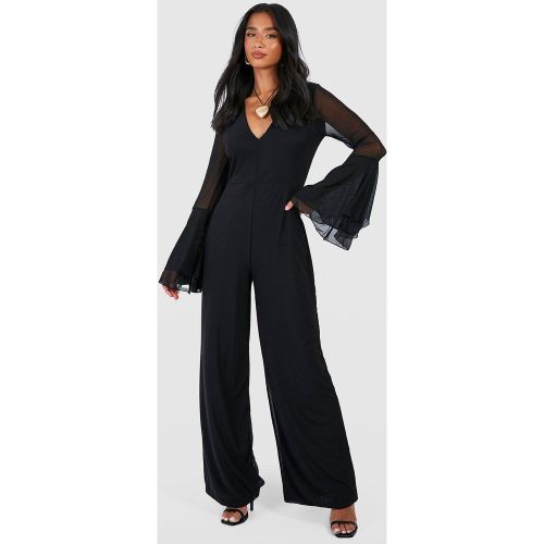 Petite" - Combinaison En Mesh À Manches Évasées - 34 - boohoo - Modalova