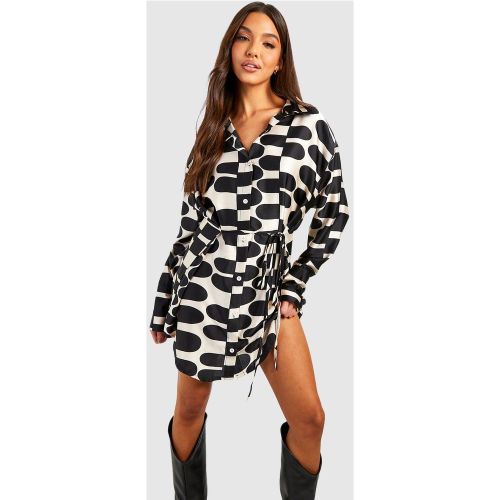 Robe Chemise Cintrée Imprimée - 40 - boohoo - Modalova
