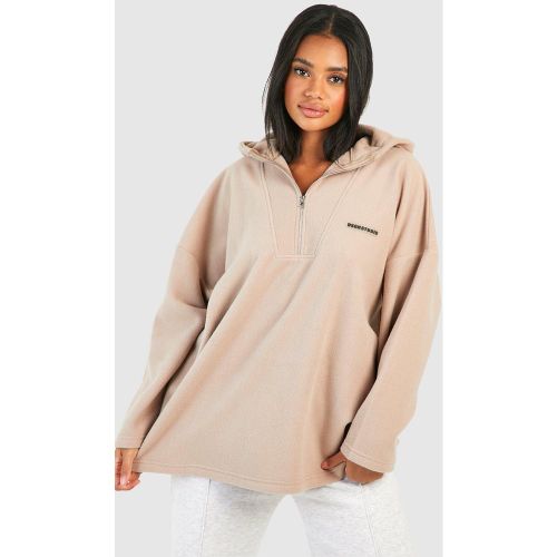 Sweat À Capuche Oversize En Polaire À Col Zippé - S - boohoo - Modalova