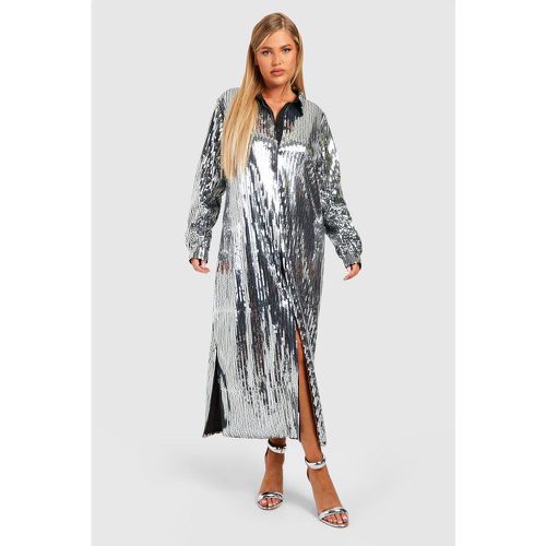 Grande Taille - Robe Chemise Pailletée - 48 - boohoo - Modalova