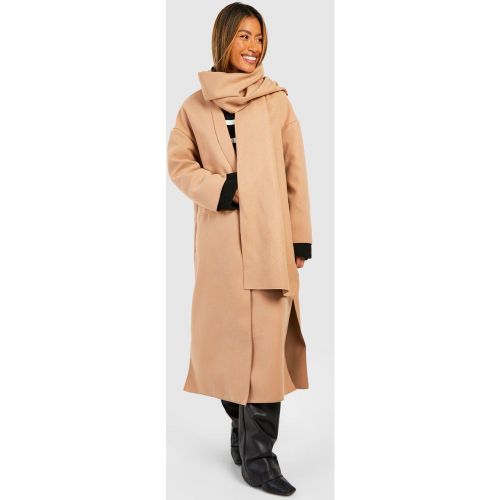 Manteau 2 En 1 En Laine Avec Écharpe - 38 - boohoo - Modalova