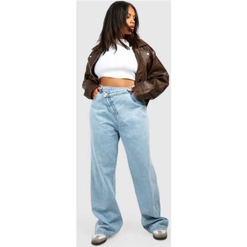 Grande Taille - Jean Droit À Taille Asymétrique - 54 - boohoo - Modalova