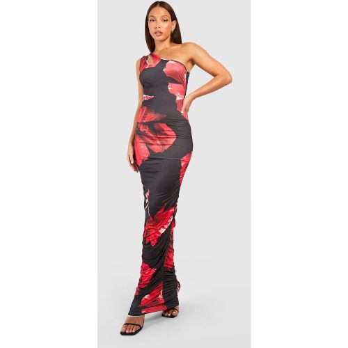 Tall" - Robe Longue Fleurie Froncée - 8 - boohoo - Modalova