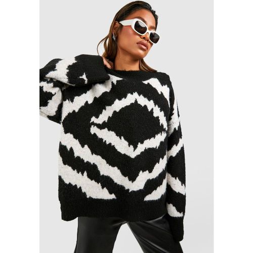 Pull Oversize À Imprimé Abstrait - M - boohoo - Modalova