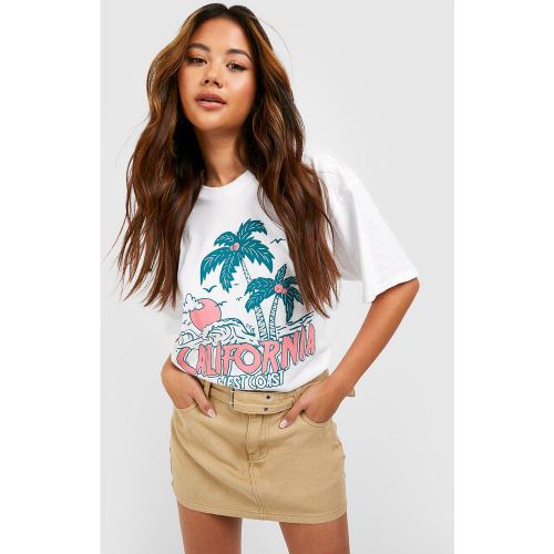 T-Shirt Imprimé Palmier À Slogan California - S - boohoo - Modalova