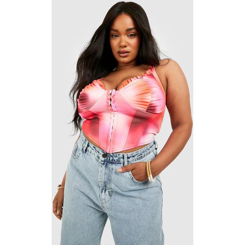 Grande Taille - Corset Imprimé À Agrafes - boohoo - Modalova