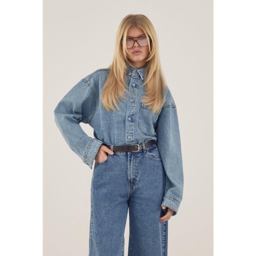 Chemise Oversize Basique En Jean - 34 - boohoo - Modalova