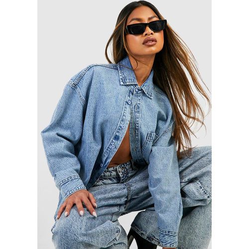 Chemise Oversize Basique En Jean - 40 - boohoo - Modalova