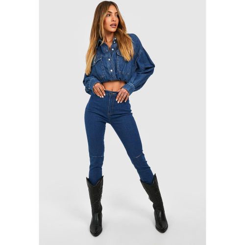 Jean Skinny Taille Haute Déchiré - 36 - boohoo - Modalova