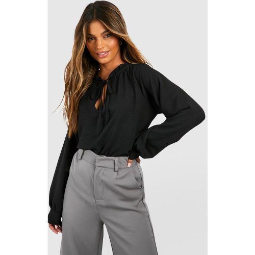 Blouse Martelée Nouée À Volants - 42 - boohoo - Modalova