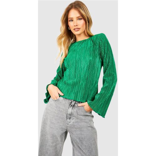 Top Plissé À Manches Larges - 38 - boohoo - Modalova