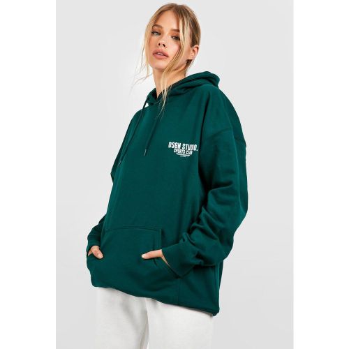 Sweat À Capuche Oversize À Slogan Sports Club - S - boohoo - Modalova