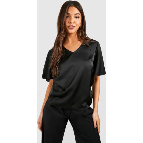 Blouse Satinée À Manches Évasées - 34 - boohoo - Modalova