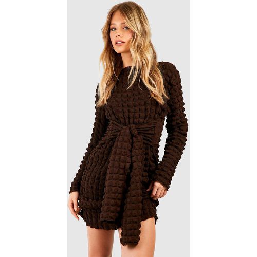 Robe Courte Nouée À Manches Longues - 42 - boohoo - Modalova