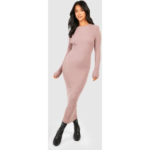 Petite" - Robe Longue Côtelée Asymétrique - L - boohoo - Modalova
