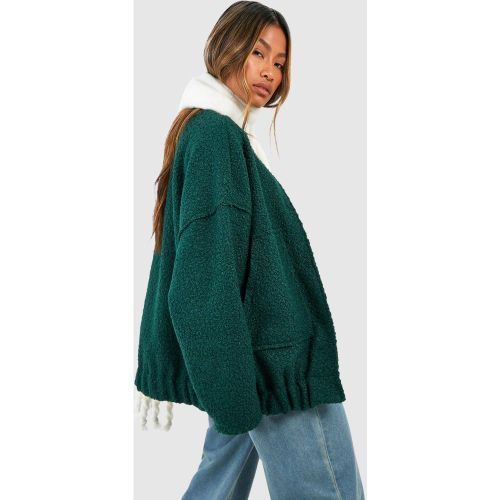 Bomber Oversize Effet Laine - 38 - boohoo - Modalova