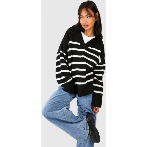 Pull À Rayures Et Col V - S - boohoo - Modalova