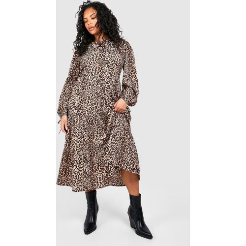 Grande Taille - Robe Mi-Longue À Imprimé Léopard - 44 - boohoo - Modalova