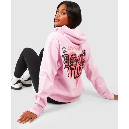 Sweat À Capuche Oversize À Imprimé Graffiti - S - boohoo - Modalova