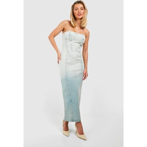 Robe Corset En Jean Surteint - 34 - boohoo - Modalova