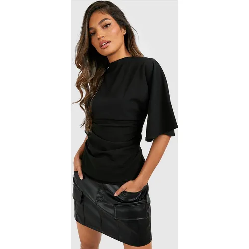 Blouse En Jersey À Col Montant Et Manches Évasées - boohoo - Modalova