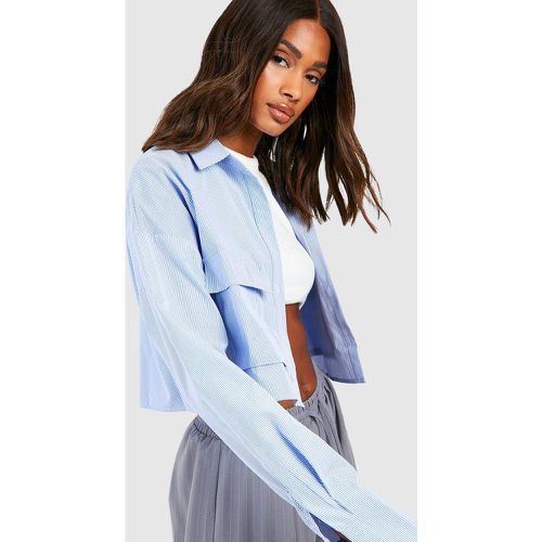 Chemise Courte Rayée À Double Poche - 38 - boohoo - Modalova