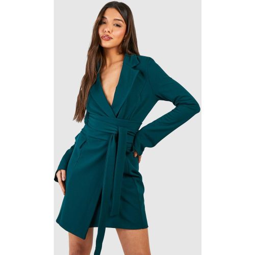 Robe Blazer Nouée À Manches Longues - 36 - boohoo - Modalova