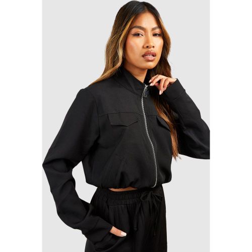 Bomber Oversize À Poche Tissée - 34 - boohoo - Modalova
