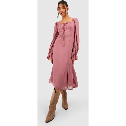 Robe Champêtre Mi-Longue À Manches Longues - 40 - boohoo - Modalova