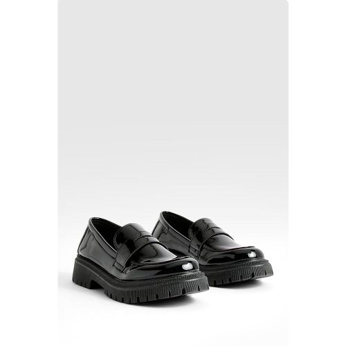 Mocassins Verni - Noir - 36, Noir - boohoo - Modalova