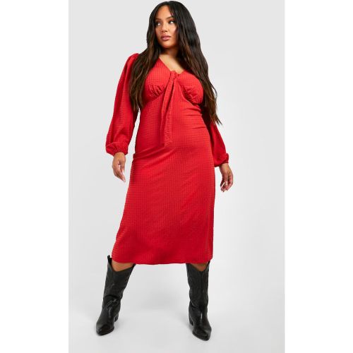 Grande Taille - Robe Mi-Longue Texturée - 44 - boohoo - Modalova