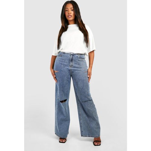 Grande Taille - Jean Droit Déchiré - 46 - boohoo - Modalova